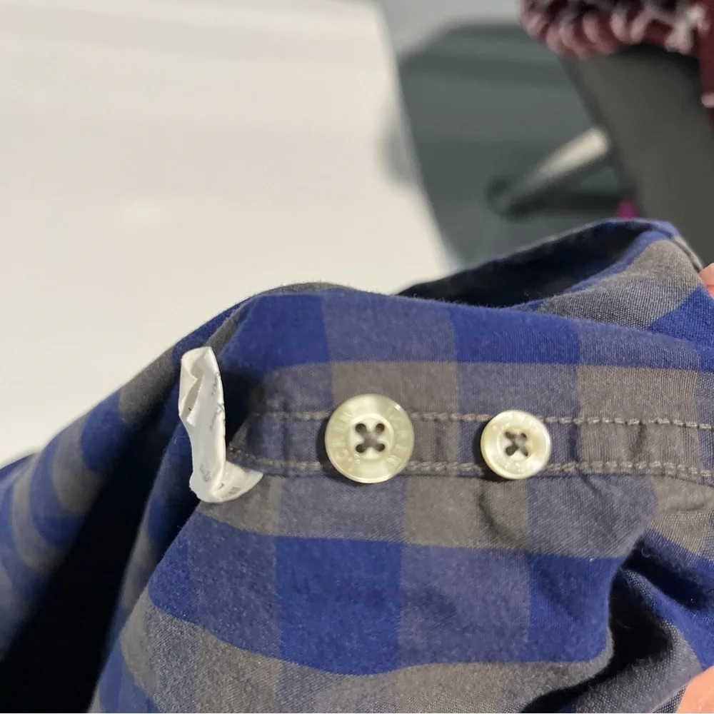 J. Crew Casual Blue and Black Button Down Shirt